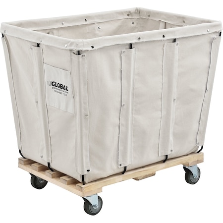 Global Industrial 12 Bushel, Canvas Basket Bulk Truck, 36L x 26W x 33-1/2H, Unassembled 800355
